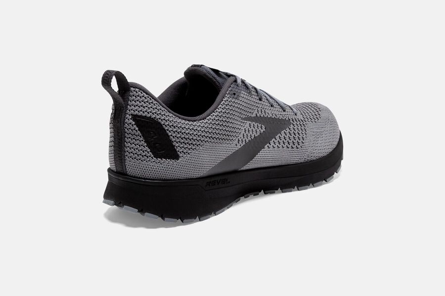 Brooks Running Shoes Mens Grey/Black - Revel 4 Road - 2563-TICDS